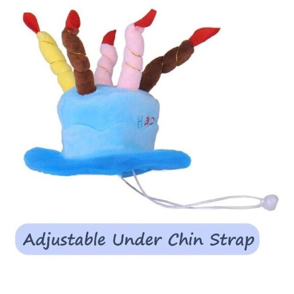 Small Happy Birthday Hat With Chin Strap For Babies, Toddlers and or Small Pets! - Picture 2 of 2